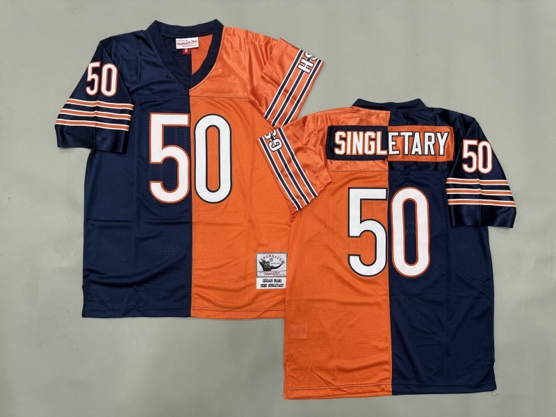 Men 2025 Nike Chicago Bears #50 Singletary blue orange Throwback Limited NFL Jersey style 001->chicago bears->NFL Jersey